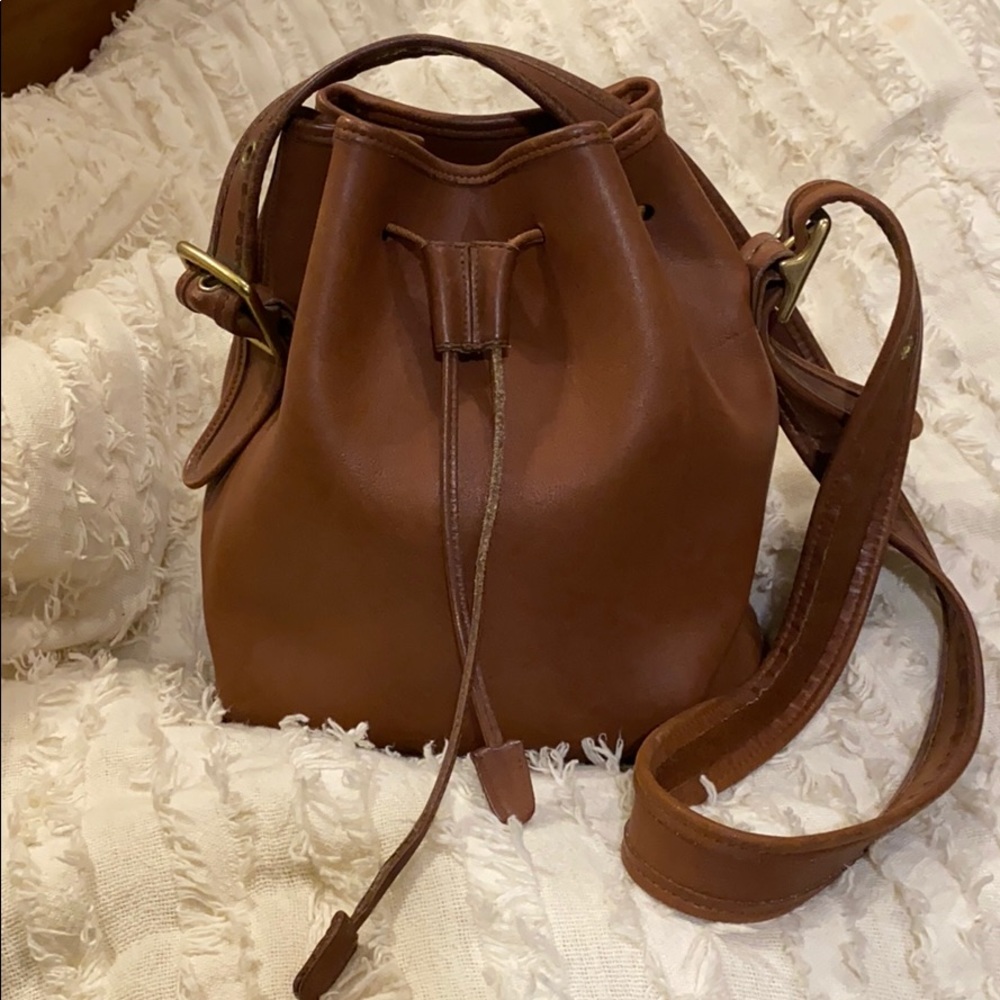 Authentic Coach leather bucket purse